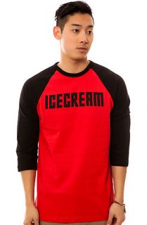 Ice Cream The IC Deck Baseball Tee in Fiery Red