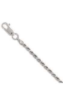 Select Mens Jewelry 925 Sterling Silver 30 inch Mens 040 Rhodium Plated Rope Chain Necklace18mm