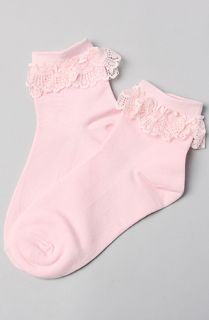 Accessories Boutique Socks Lace Ankle in Baby Pink