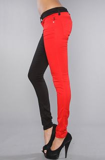 Tripp NYC The Split Leg Pant in Black and Red