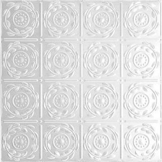 Shanko 208 White Plated Steel 2 ft. x 4 ft. Nail up Ceiling Tile W208 4