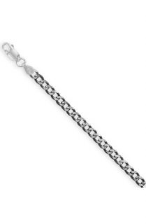 Select Mens Jewelry 925 Sterling Silver 18 inch Mens 120 Black Rhodium Plated Diamond Cut Curb Chain Necklace43mm