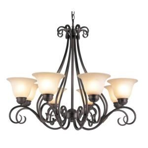 Filament Design Cabernet Collection 8 Light Oiled Bronze Chandelier with Tea Stained Shade CLI WUP599016