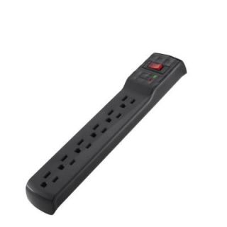 Belkin 8 ft. 6 Outlet Surge Protector with 850, 360 and 50K   Black DISCONTINUED BSQ601bg08RBKDP