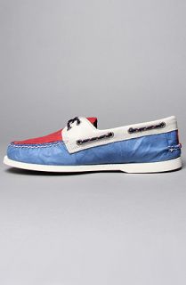 Sperry Top Sider The AO 2Eye Spinnaker Boat Shoe in Red White Blue