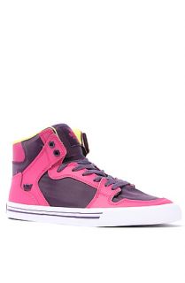 The Supra Vaider Sneaker in Pink Leather and Purple Nylon