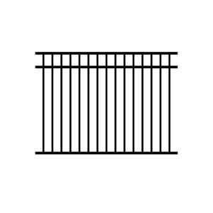 Jerith Jefferson 1 in. x 6 ft. x 4 1/2 ft. Aluminum Black Fence Section RS54B202SN