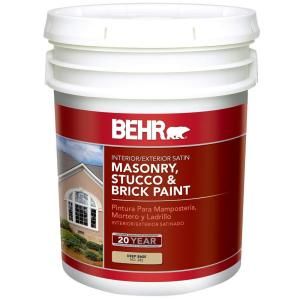 BEHR 5 gal. Deep Base Satin Masonry, Stucco and Brick Interior/Exterior Paint 28205
