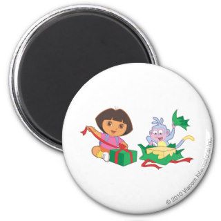 Dora & Boots Open Gifts Fridge Magnet