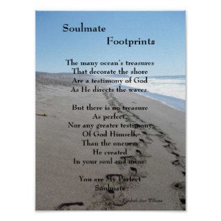 Soulmate Footprints Poster with Poem