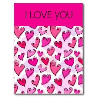 Fun Pink Valentine's hearts Postcard