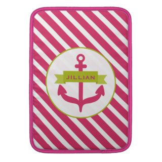 Pink Anchor & Stripes MacBook Air Sleeve