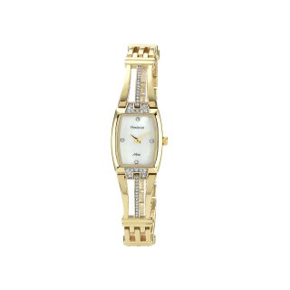 Armitron Now Womens Gold Tone Rectangular Mother of Pearl Bangle Watch