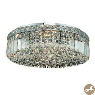 Christopher Knight Home Lausanne 6 light Royal Cut Crystal And Chrome Flush Mount