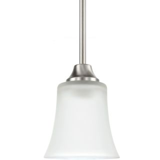 Holman 1 light Brushed Nickel Mini pendant With Satin Etched Glass