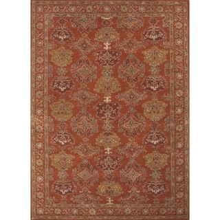 Traditional Red/ Orange Wool Tufted Runner Rug (26 X 8)