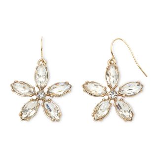 Bold Elements Crystal Flower Earrings, Crystal+clear&