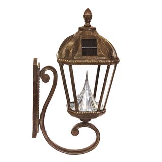 Gama Sonic Gs 98w Royal Solar Light With 7 Bright white Leds, Wall Flat Mount, Weathered Bronze Finish