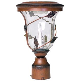 Gama Sonic Gs 113f Solar Light With 6 Bright white Leds, 3 inch Fitter For Post Mount, Antique Bronze Finish