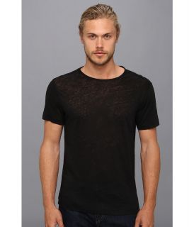 John Varvatos Collection Short Sleeve Linen Crew K209P1 Mens T Shirt (Black)
