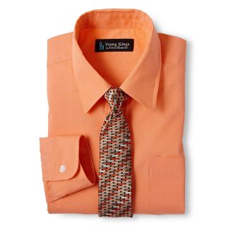 Steve Harvey Long Sleeve Dress Shirt & Tie Set   Boys 8 18, Melon, Boys