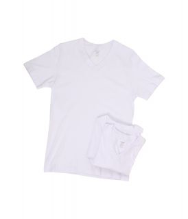 2IST 3 Pack ESSENTIAL Jersey V Neck T Shirt Mens T Shirt (White)