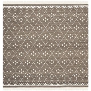 Safavieh Hand woven Natural Kilim Brown/ Ivory Wool Rug (7 Square)