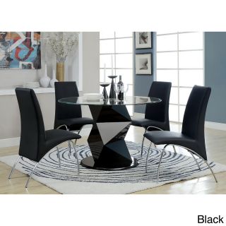 Furniture Of America Contemporary Picazzo Round 48 inch Tempered Glass 5 piece Dining Set