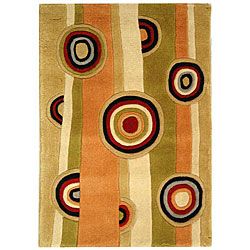 Handmade Rodeo Drive Zac Sage/ Red New Zealand Wool Rug (2 X 3)