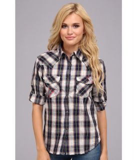 ROMEO & JULIET COUTURE Knit Plaid Top Womens Long Sleeve Button Up (Multi)