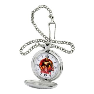 MARVEL Iron Man Mens Red & Silver Tone Pocket Watch
