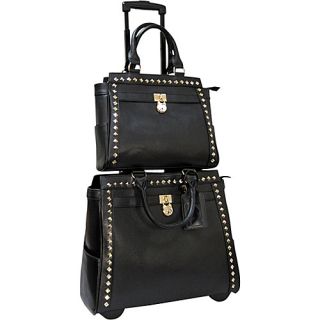 Pyramid Studs Laptop Rollerbrief and Tablet Tote Set Black   Cabrelli W