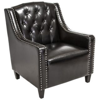 Home Loft Concept Marquise Tufted Leather Club Chair NFN2117 Color Black