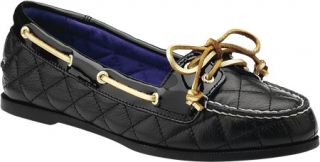 Womens Sperry Top Sider Audrey   Black Quilted Slip on Shoes