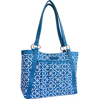 Womens Pleated Laptop Tote   EXCLUSIVE COLOR Blue Flower   Kailo Chi