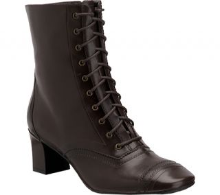 Womens Rockport Eva Pinked Bootie   Rockport Dark Brown Leather Boots