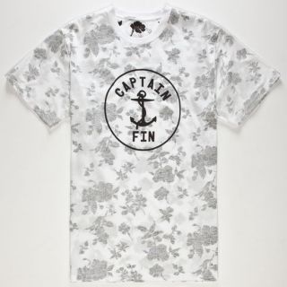 Floral Mens T Shirt White In Sizes Medium, Large, X Large, Small, X