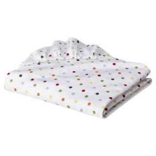 Multi with chocolate Baby & Me Dots Crib fitted sheet