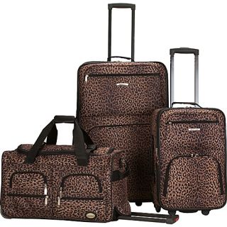 Spectra 3 Piece Luggage Set Leopard   Rockland Luggage Luggage