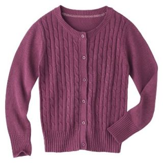 Cherokee Girls School Uniform Cable Knit Button Down Cardigan   Burgundy S