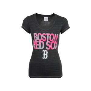 Boston Red Sox 5th & Ocean MLB Womens Pink Flock T Shirt