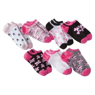 Xhilaration Girls 7pk Low Cut Skull Socks   Assorted 9 2.5