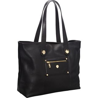 Paris Pebbled Leather E/W Laptop Shopper Tote (Battersea) Black   Knomo La