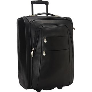 Leather Folding Laptop Carry On 21 Black   Bellino Small Rolling Luggag