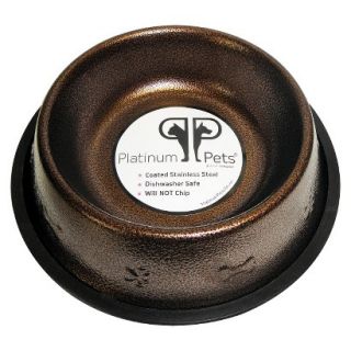 Platinum Pets Stainless Steel Embossed Non Tip Dog Bowl   Copper Vein (7 Cup)