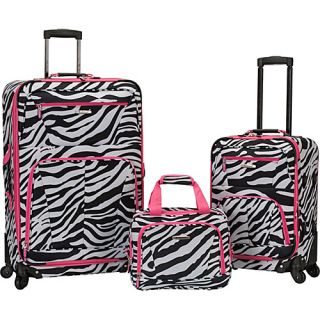 Pasadena 3 pc Spinner Set PINKZEBRA   Rockland Luggage Luggage