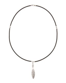 Oblong Diamond Pendant Cable Necklace