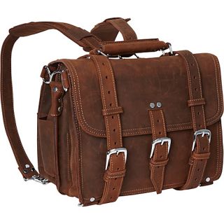 14 Leather Briefcase Backpack Vintage Brown   Vagabond Travel