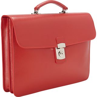 Kensington Single Gusset Briefcase Red   Royce Leather Non Wheeled
