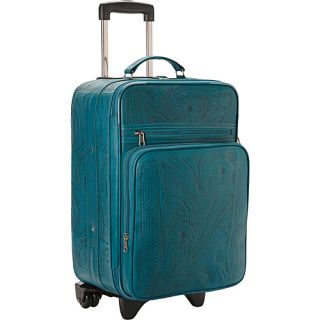 20 Upright Roller Bag Turquoise   Ropin West Small Rolling Luggage